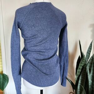 Lululemon Still Lotus Sweater *Reversible* Heathered Blue Cotton Medium / 6